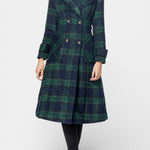 Josephine checked longline coat