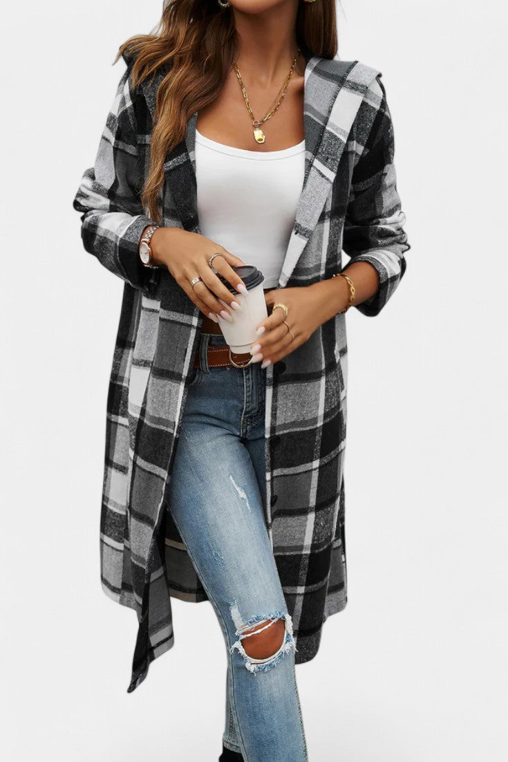 Sophie hooded check jacket