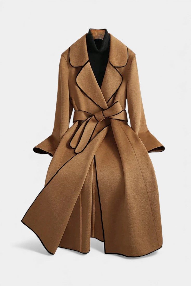 Edith belted longline coat