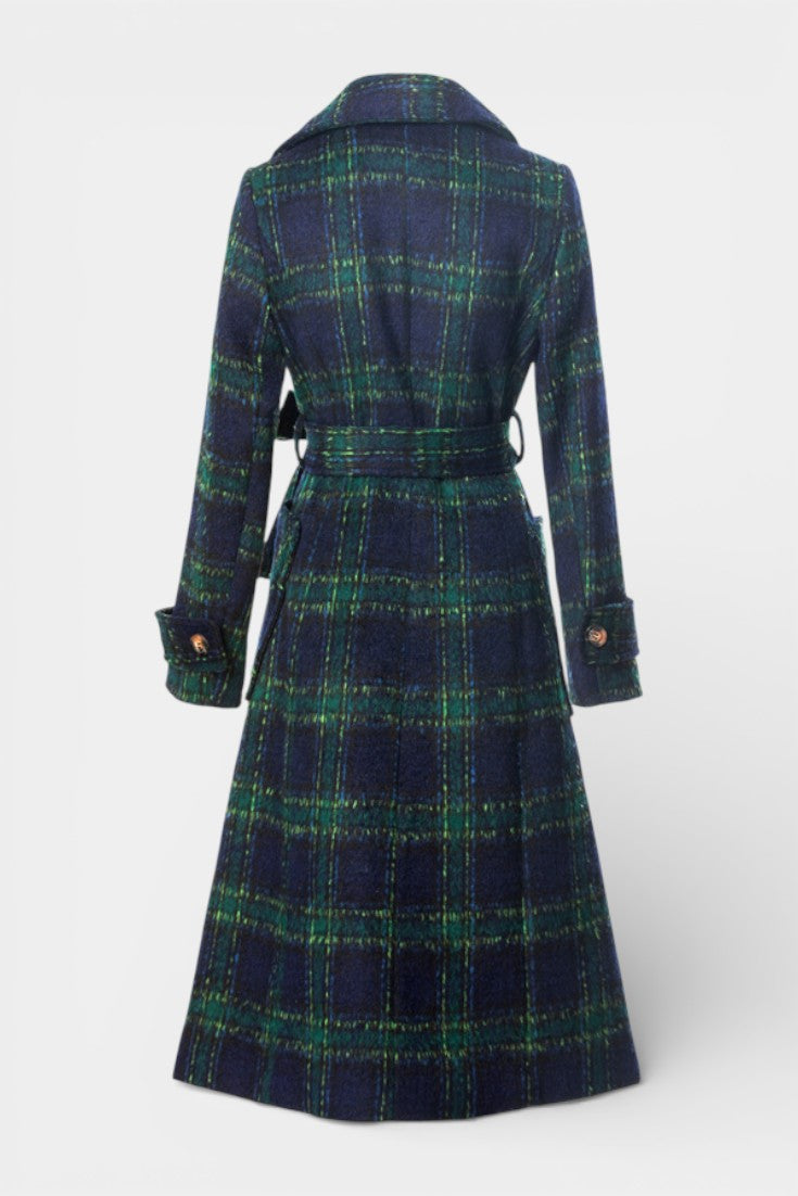 Josephine checked longline coat