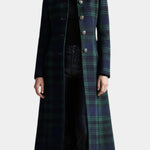 Alexandra tailored check midi coat