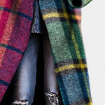 Isobel notched collar checked coat