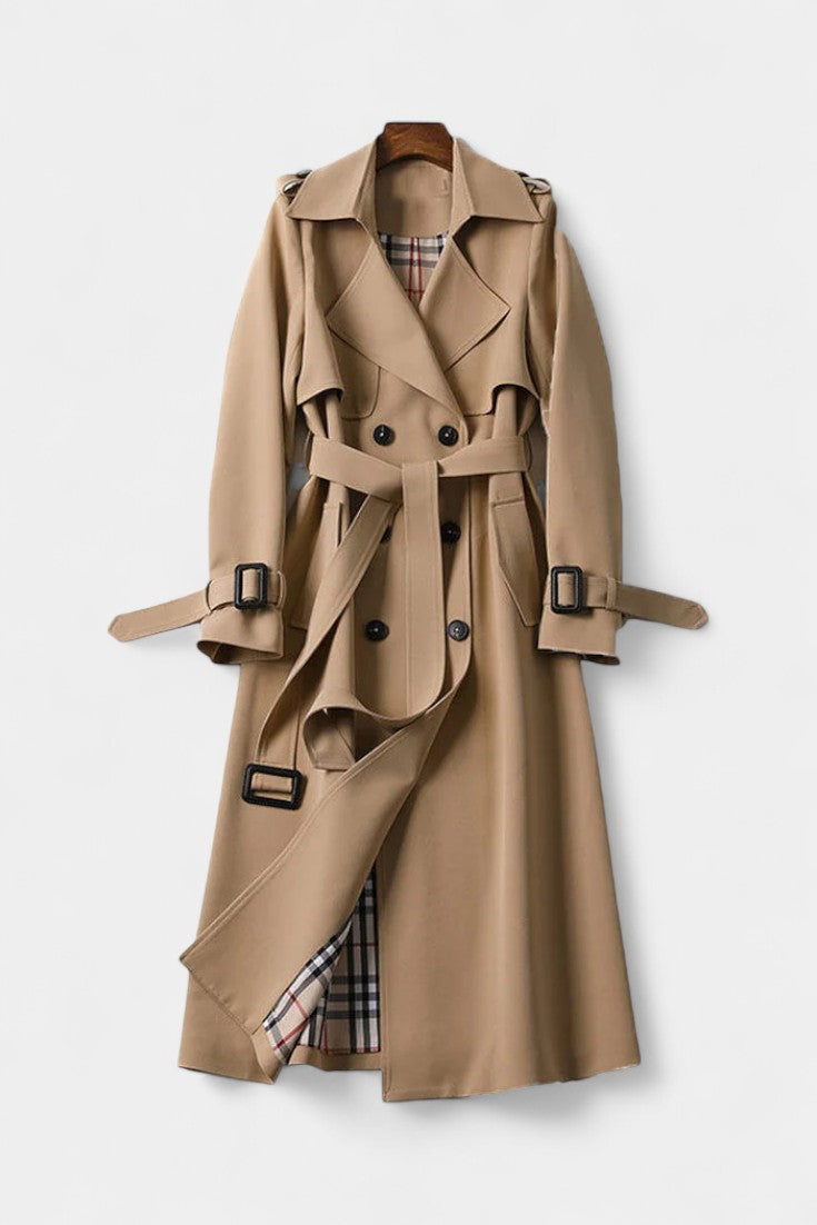Madeleine double-breasted belted trench coat