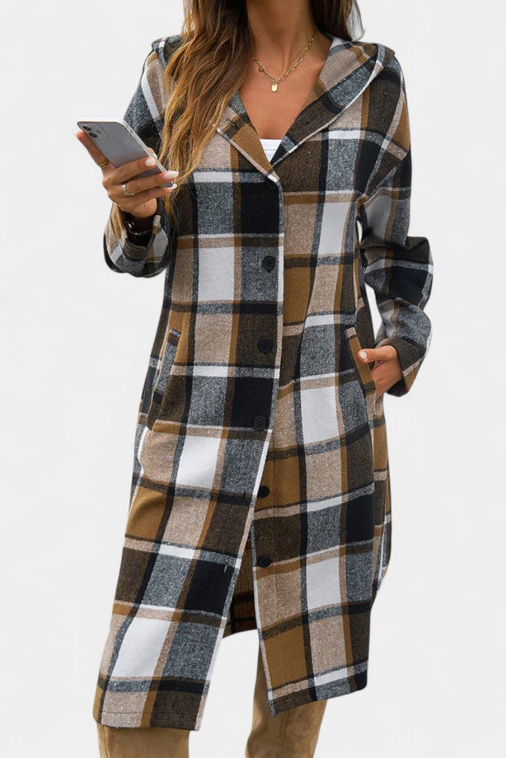 Sophie hooded check jacket