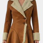 Grace fitted flared button coat