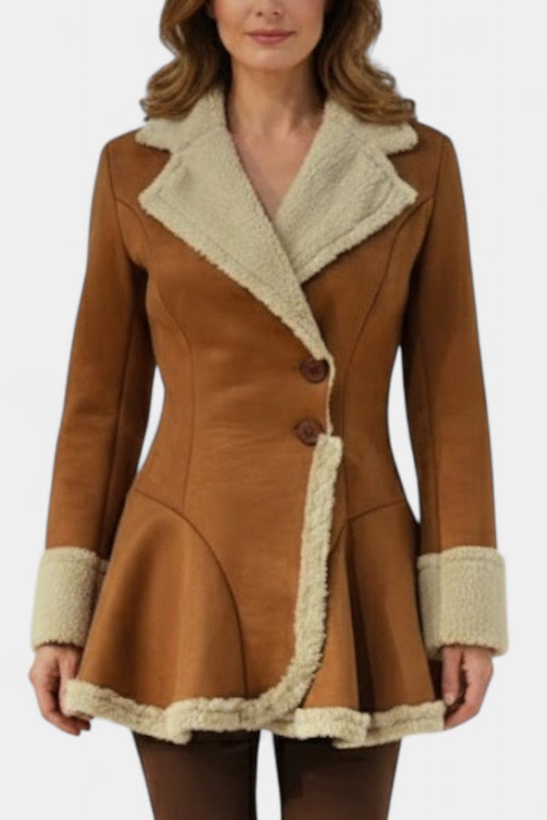 Grace fitted flared button coat