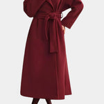 Katherine belted long wrap coat