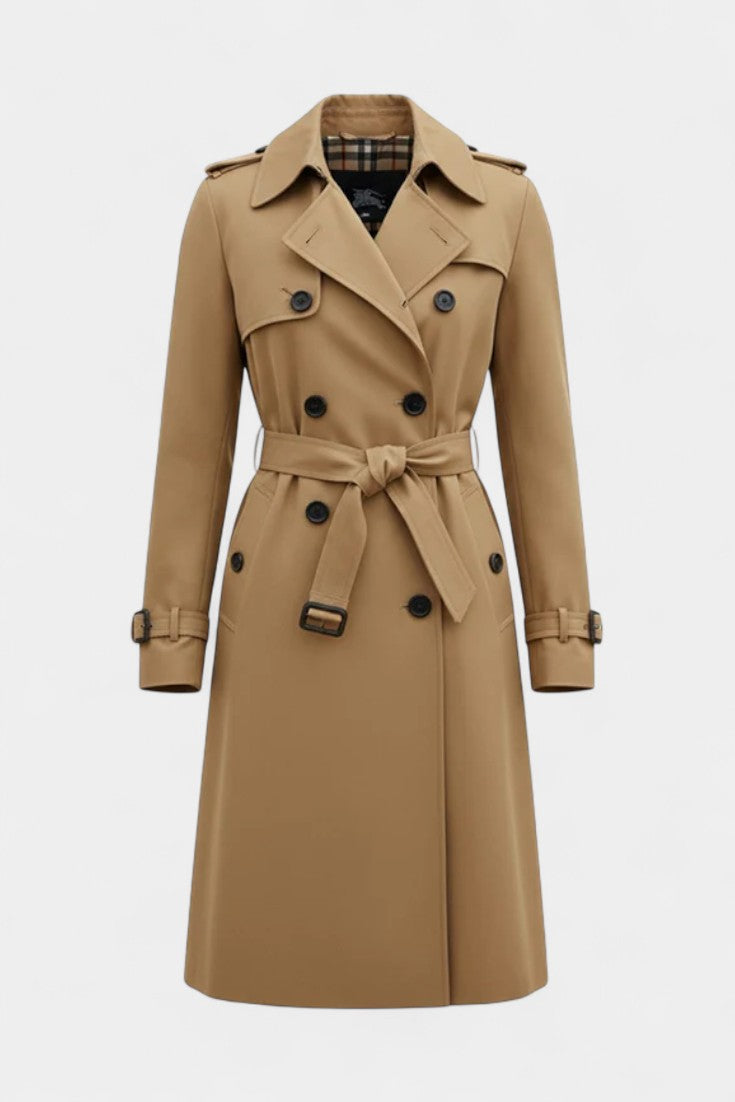 Madeleine double-breasted belted trench coat