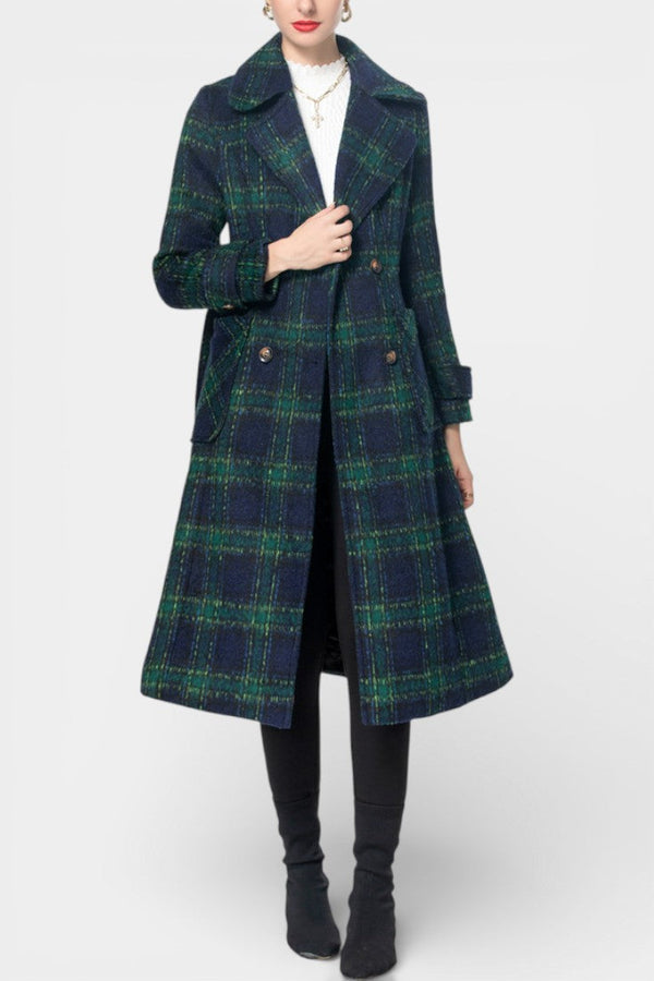 Josephine checked longline coat