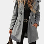 Frances double-breasted hooded coat