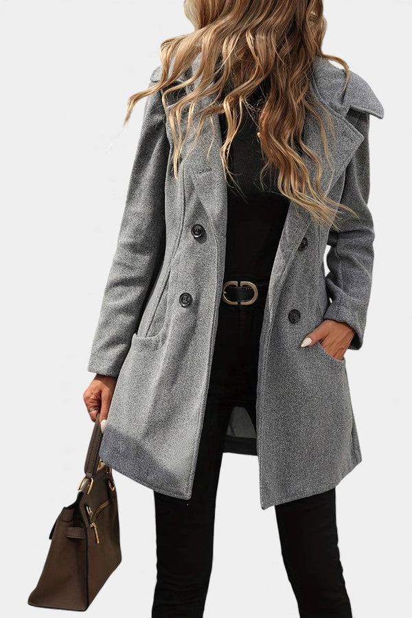 Frances double-breasted hooded coat