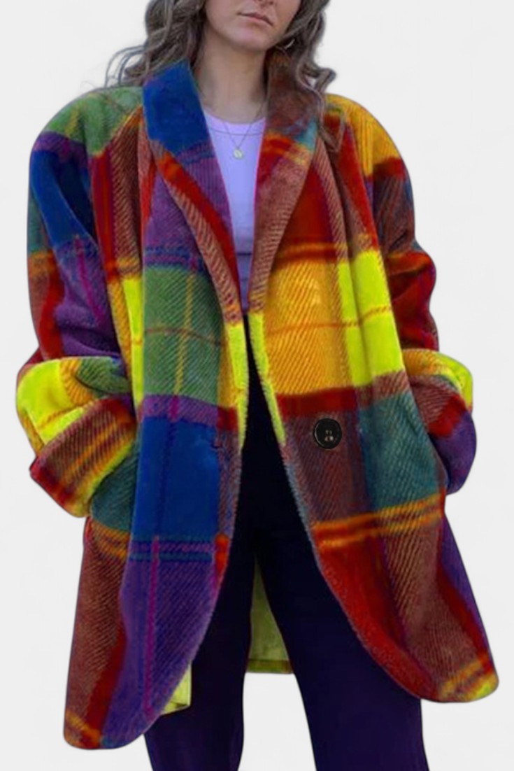 Felicity bold checked oversized coat