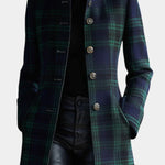 Alexandra tailored check midi coat