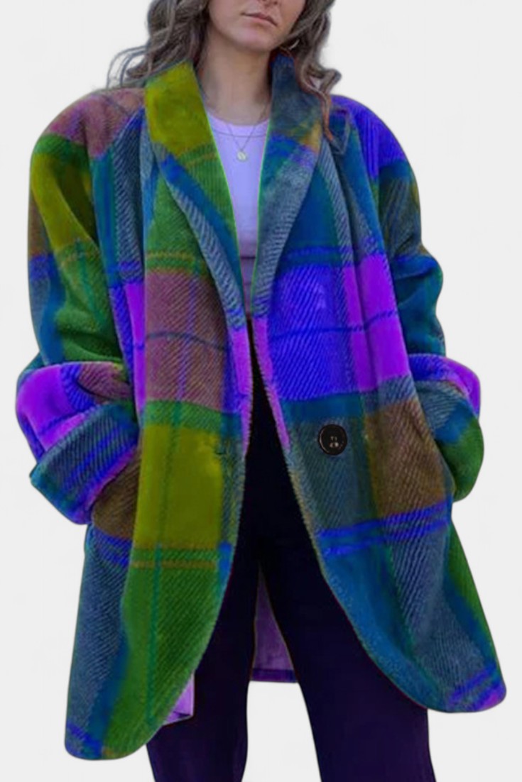 Felicity bold checked oversized coat