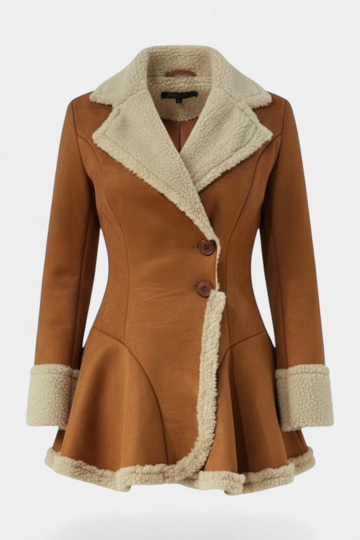 Grace fitted flared button coat