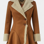 Grace fitted flared button coat
