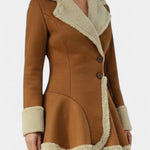 Grace fitted flared button coat