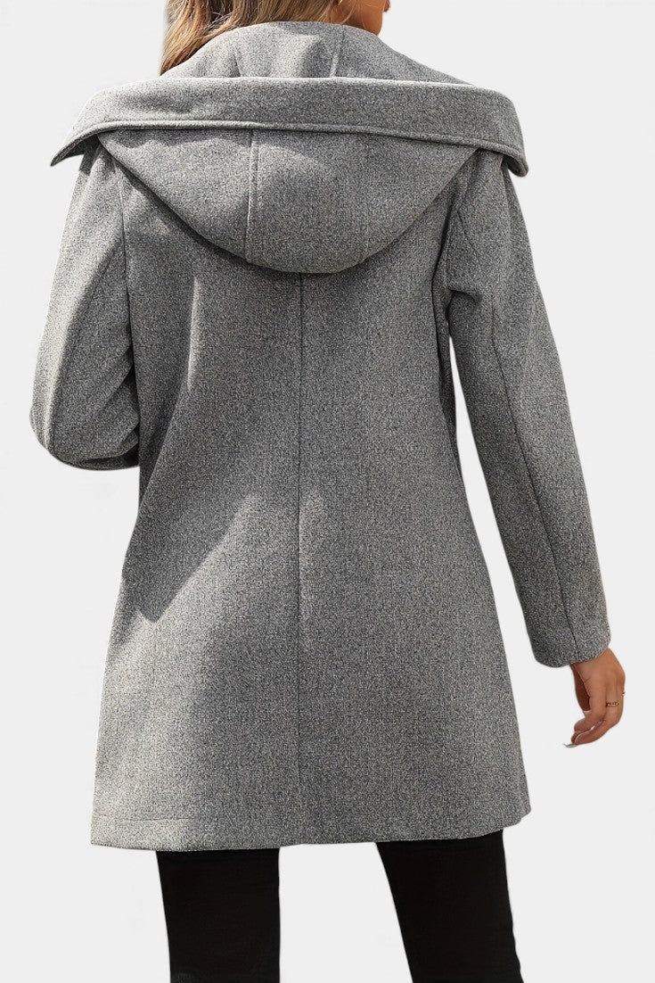 Frances double-breasted hooded coat