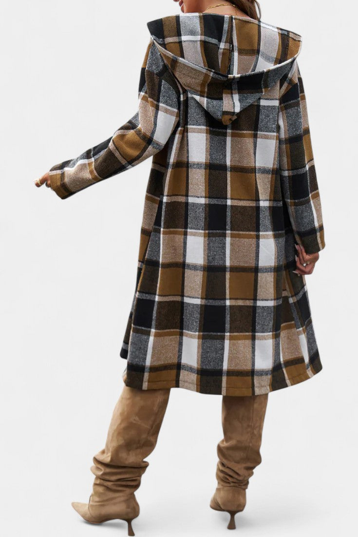 Sophie hooded check jacket
