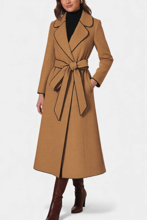 Edith belted longline coat