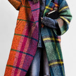 Isobel notched collar checked coat