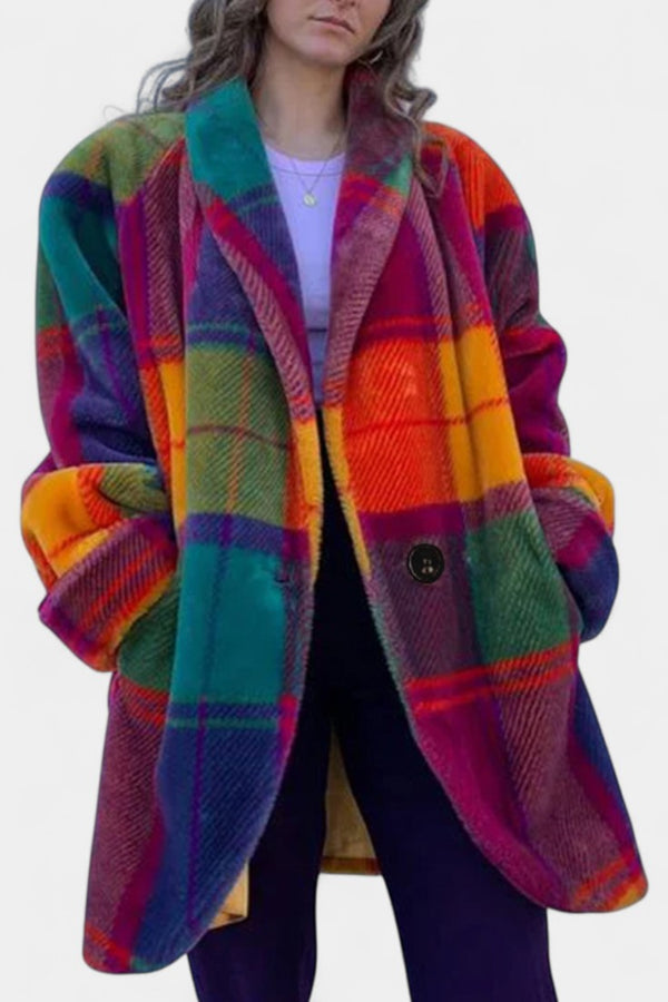 Felicity bold checked oversized coat