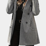 Frances double-breasted hooded coat