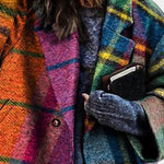 Isobel notched collar checked coat