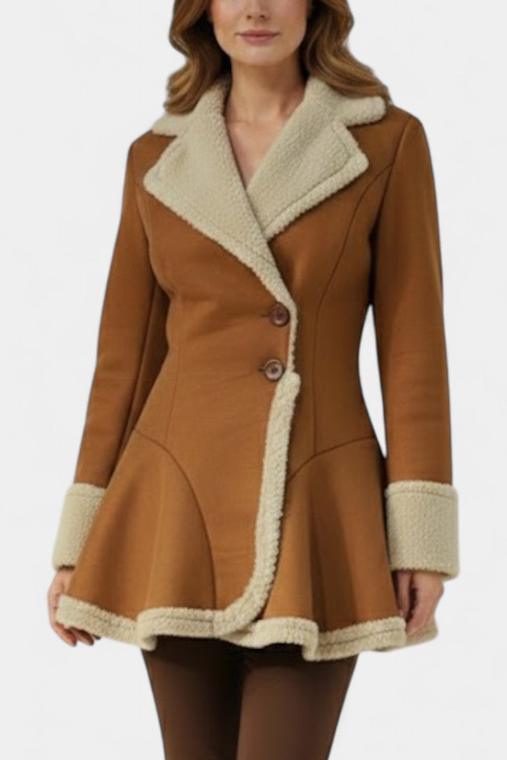 Grace fitted flared button coat