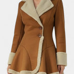 Grace fitted flared button coat