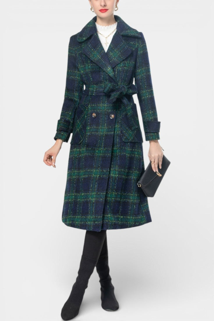 Josephine checked longline coat