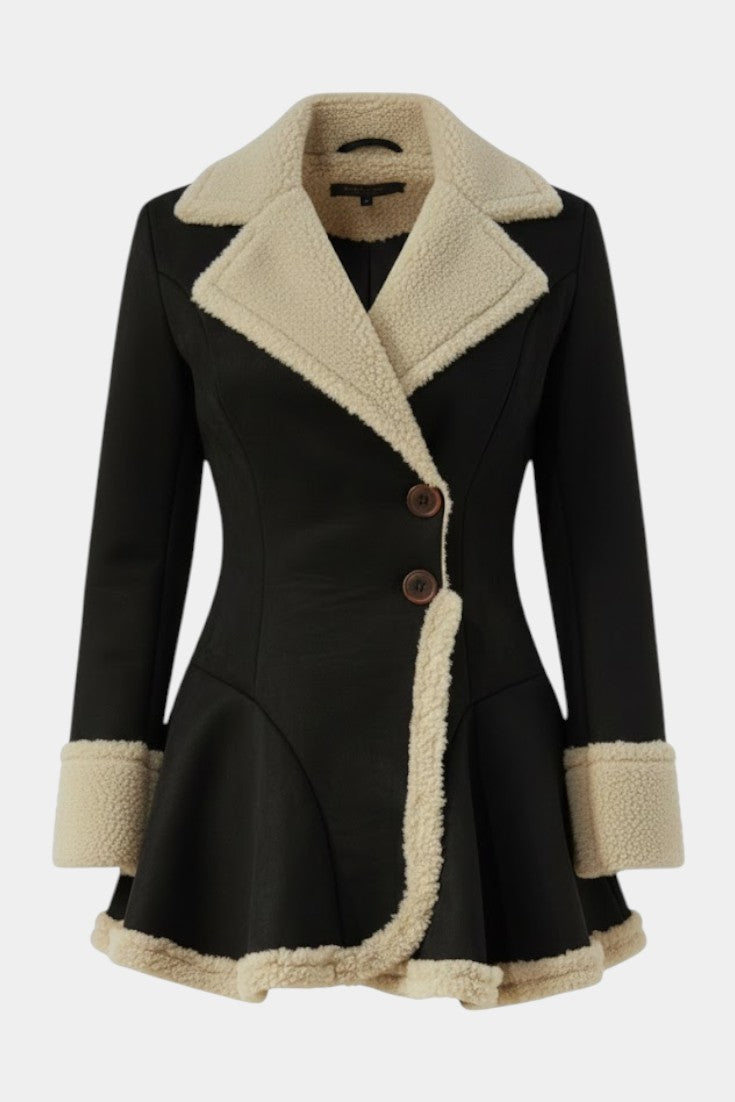 Grace fitted flared button coat