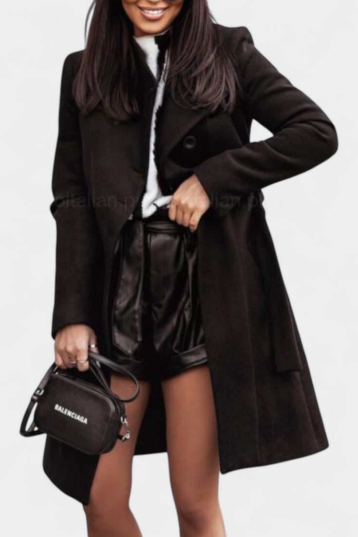 Alice belted longline coat