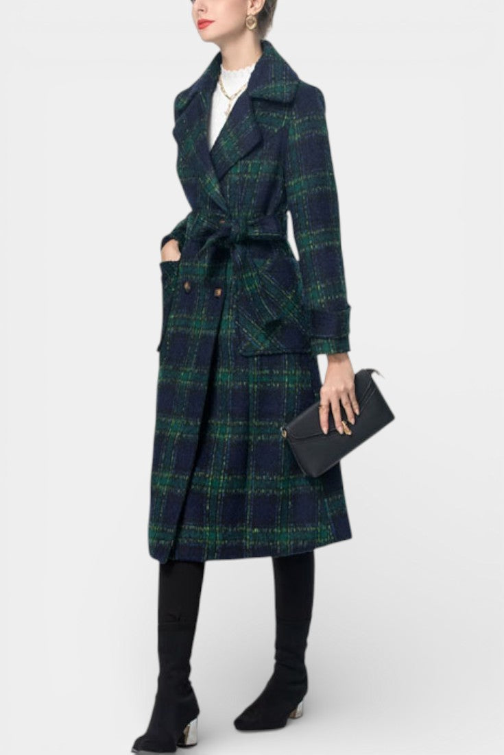 Josephine checked longline coat