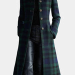 Alexandra tailored check midi coat