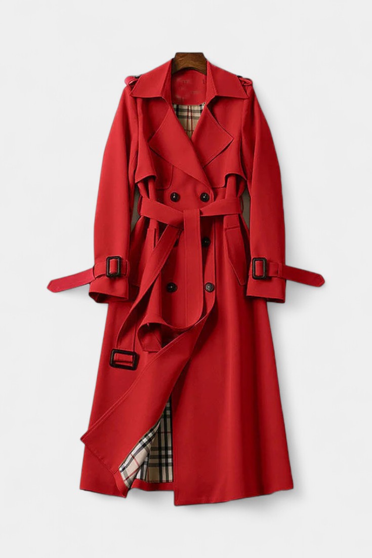 Madeleine double-breasted belted trench coat