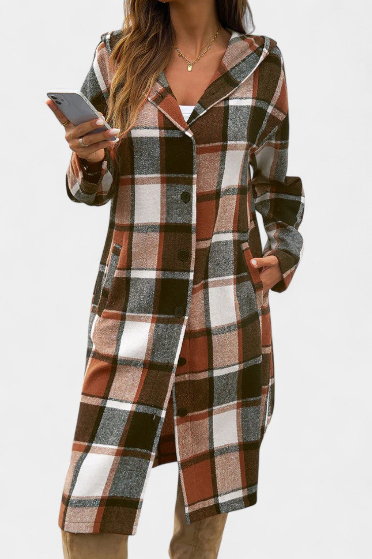 Sophie hooded check jacket