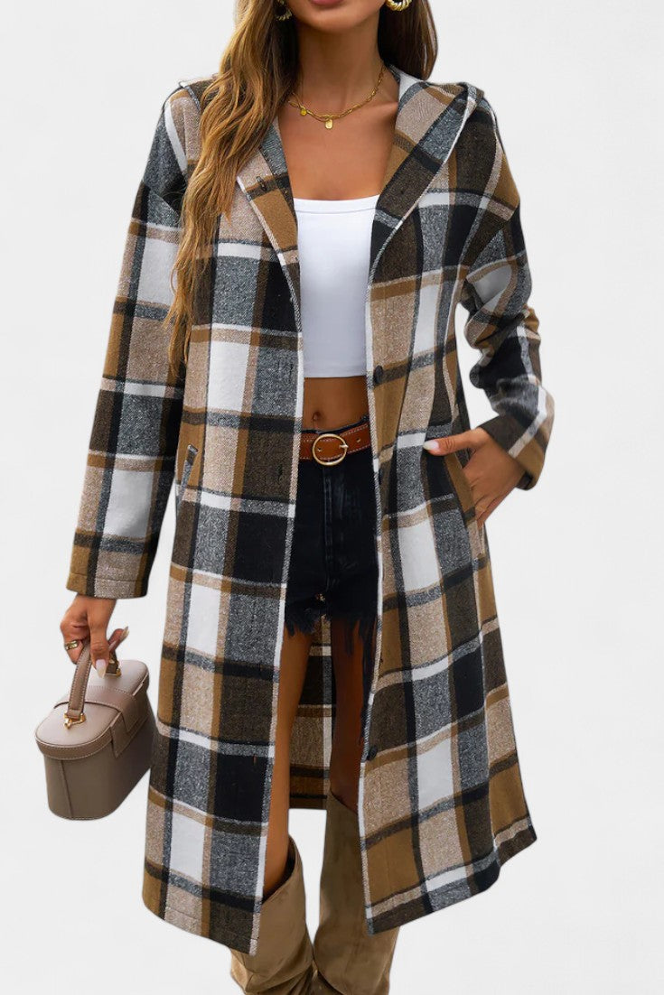 Sophie hooded check jacket