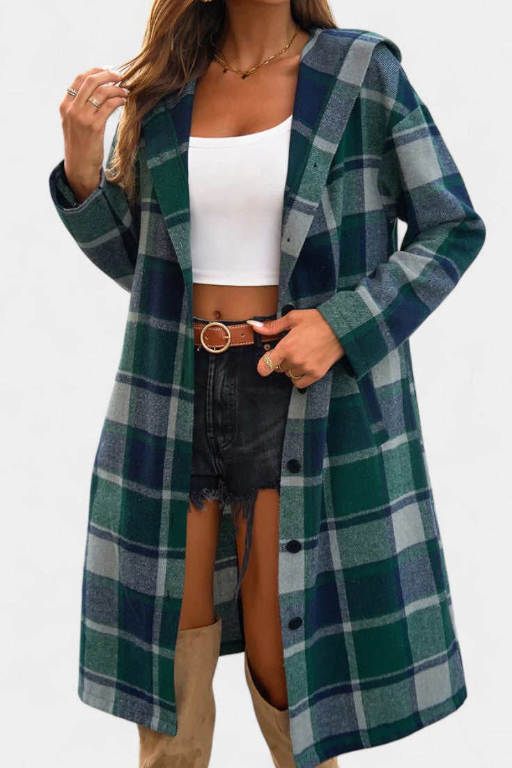 Sophie hooded check jacket