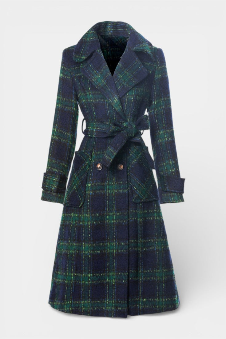 Josephine checked longline coat