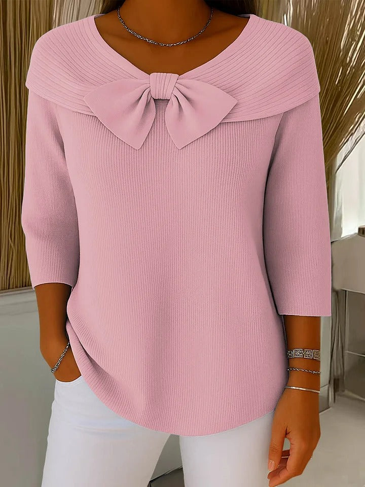 Felicity bow-detail crew-neck jumper
