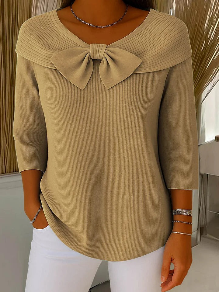 Felicity bow-detail crew-neck jumper