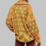 Geometric Print Open Front Knit Cardigan for women, view 3