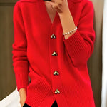 Ribbed Chunky Knit Button Up Cardigan for women, view 4