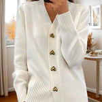 Ribbed Chunky Knit Button Up Cardigan for women, view 6