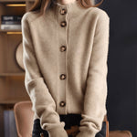 Collared Button Up Knit Cardigan for women, view 7