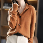 Collared Button Up Knit Cardigan for women, view 8