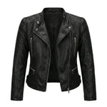 Oversized Collar Faux Leather Jacket for women