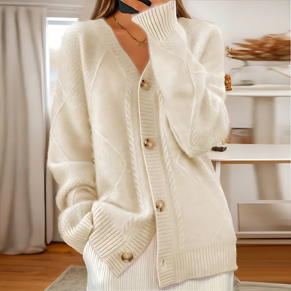 Cable Knit Button Up Cardigan for women