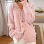 Cable Knit Button Up Cardigan for women, view 2